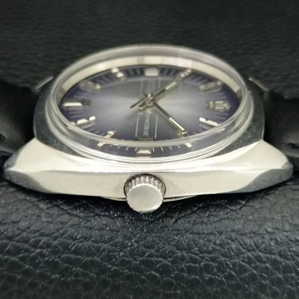 Vintage 1987 Citizen Manual Wound Mens Silver Watch & Silver accents